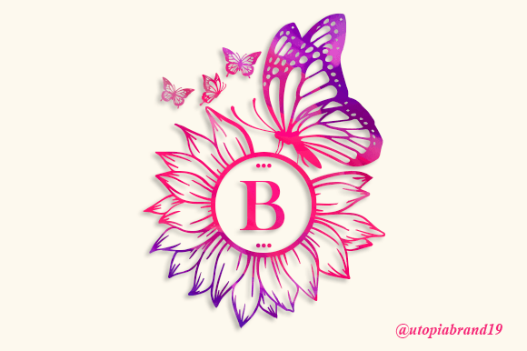 Font That Speaks Volumes: Sunflower Butterfly Monogram